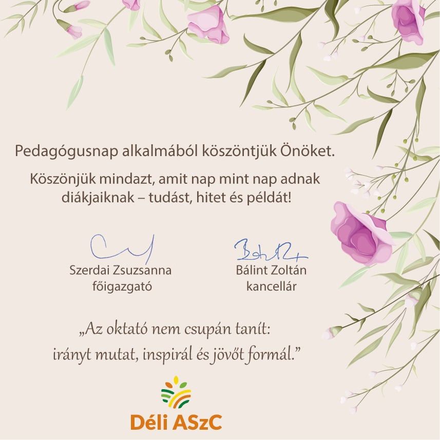 Pedagógusnap alkalmából szeretettel köszöntjük kollégáinkat!