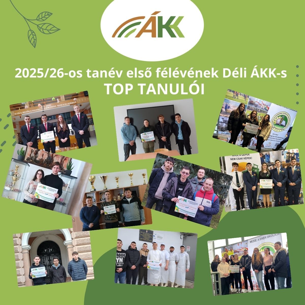 2025/2026-os tanév első félévének TOP Déli ÁKK-s tanulói