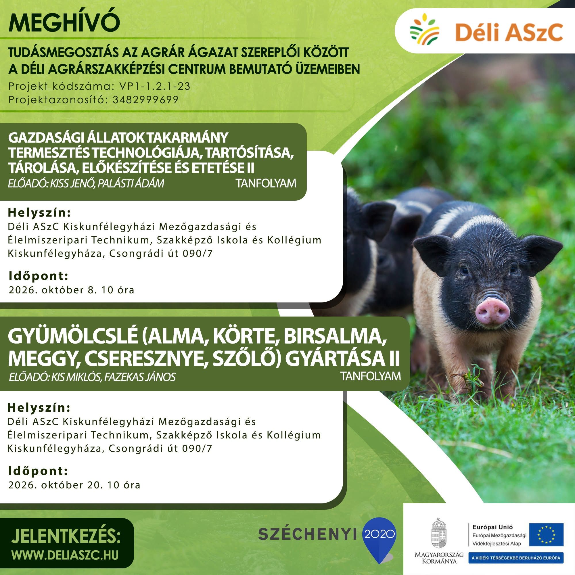 Bemutató üzemi képzésre jelentkezés - Gazdasági állatok, Gyümölcslé