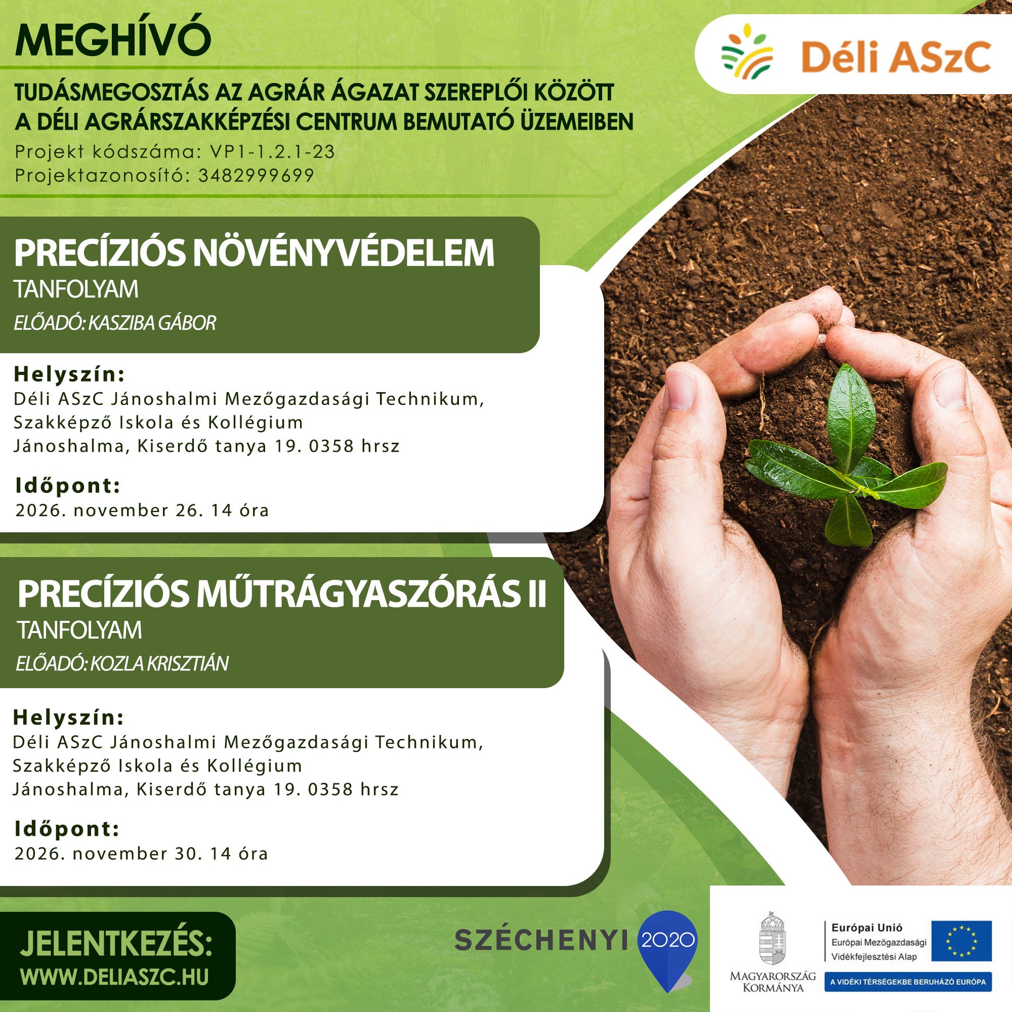 Bemutató üzemi képzésre jelentkezés - Precíziós növényvédelem; Precíziós műtrágyaszórás II