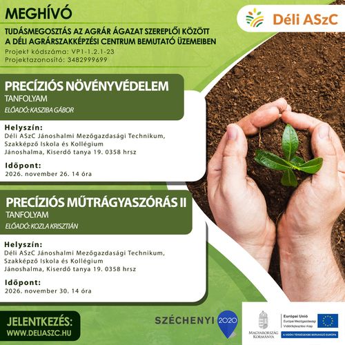 Bemutató üzemi képzésre jelentkezés - Precíziós növényvédelem; Precíziós műtrágyaszórás II
